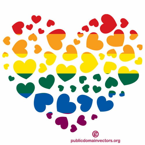 Hjärta i HBT-färger