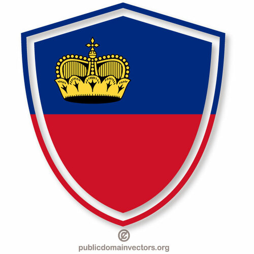 De vlagsymbool van Liechtenstein
