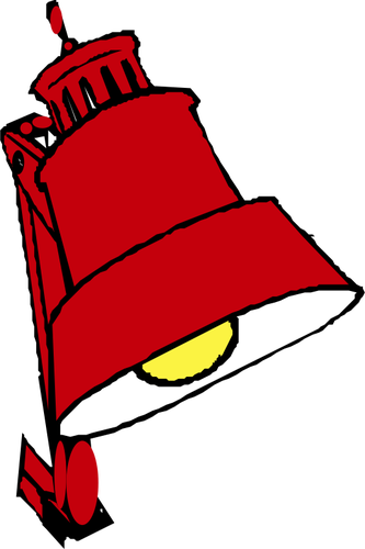 Ilustracja wektorowa lampy biurko czerwony