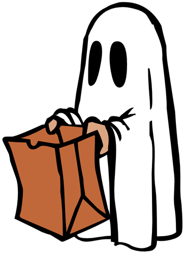Ghost met bruine tas vector afbeelding