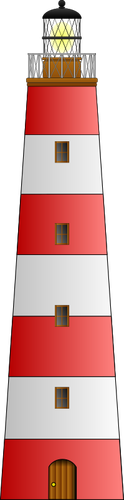 תמונה של בניין מגדלור לבן ואדום