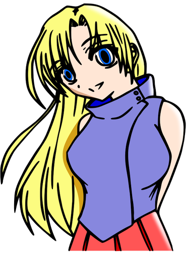 Imagine vectorială de fată de desene animate manga stil