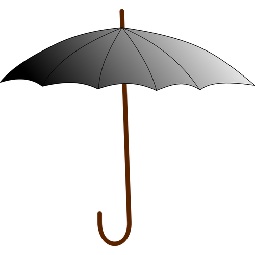 Ombrello in scala di grigi con grafica vettoriale bastone marrone