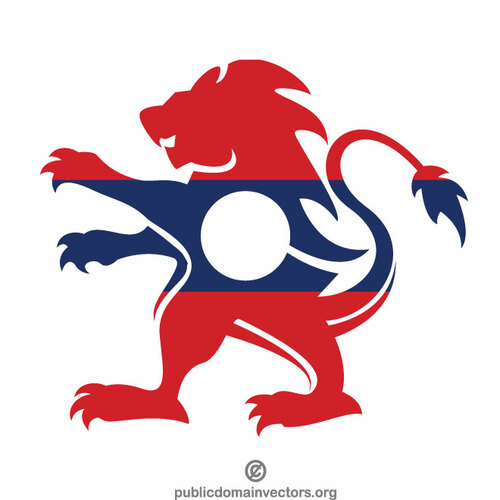 Laos Flagge heraldischer Löwe