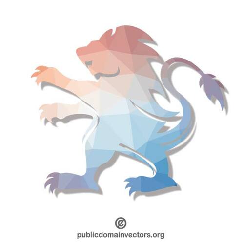 Lion with polygonal pattern
