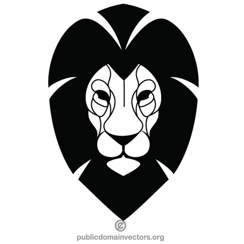 Lion vektor stencil art