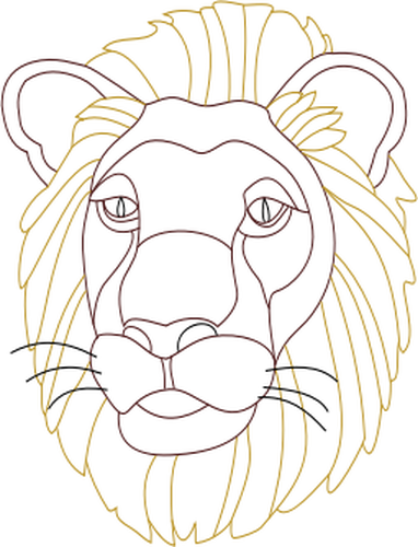 Львиная голова, раскраски книги векторное изображение