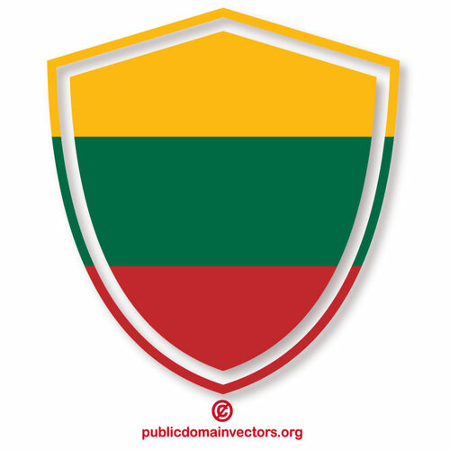 Crest med litauisk flagg