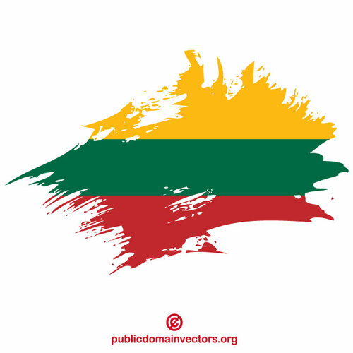 De vlag van Litouwen geschilderd