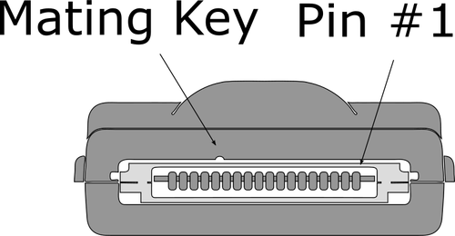 Vector afbeelding van 18-pinsconnector PDA