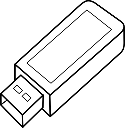 USB कुंजी बाह्यरेखा वेक्टर छवि