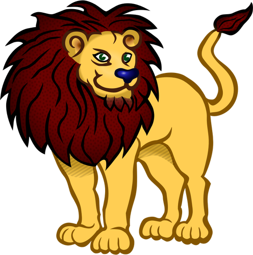 Zlatý Lev kreslená postava vektorový obrázek