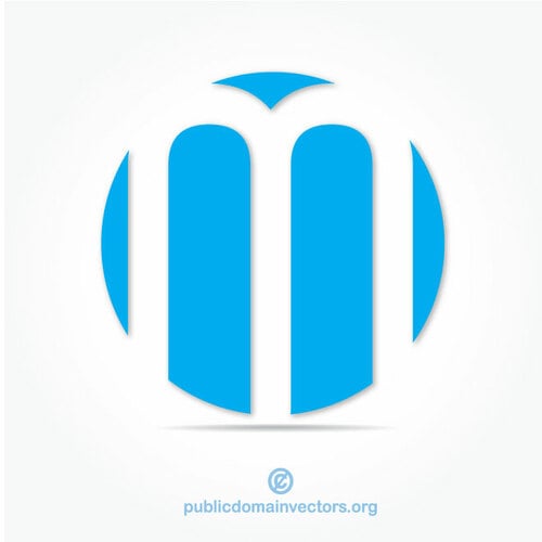 Logotype met blauwe cirkel