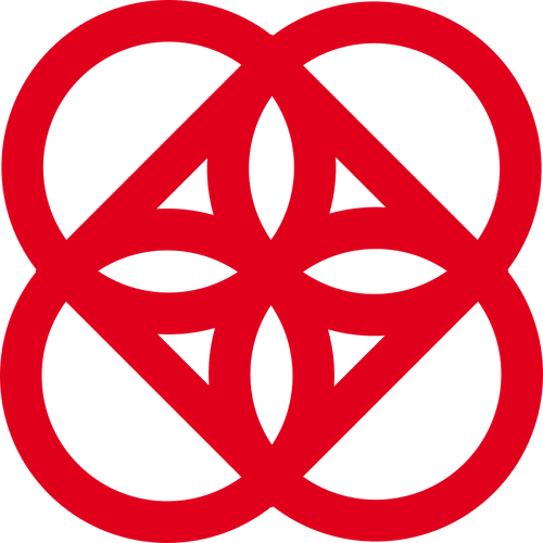 הלוגו האדום בתמונה וקטורית הרעיון