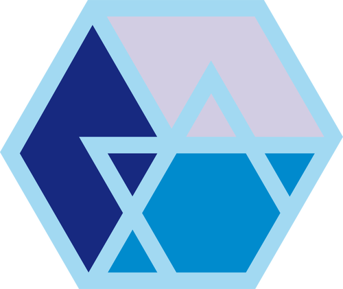 青いベクトルのロゴ