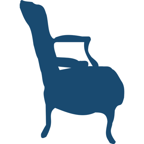 低い肘掛け椅子のシルエット ベクトル画像