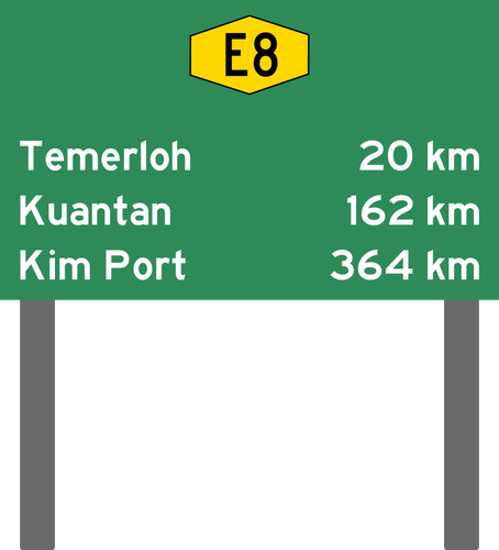Малайзия Экспрессуэй расстояние символ