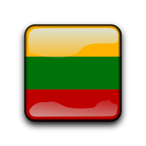 Botão de bandeira de vetor de Lituânia