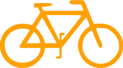 בתמונה וקטורית צללית צהובה אופניים