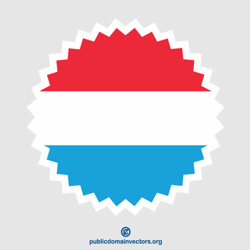 Etiqueta adhesiva redonda de la bandera de Luxemburgo