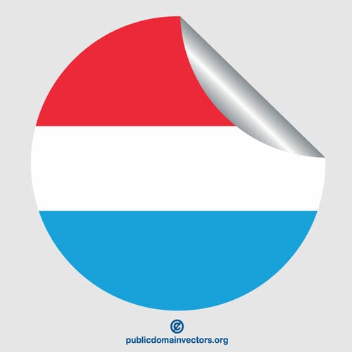 Etiqueta da casca da bandeira de Luxembourg