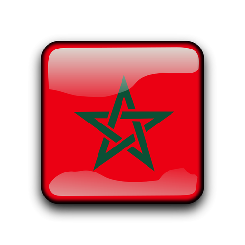 Pulsante di bandiera vettoriale Marocco