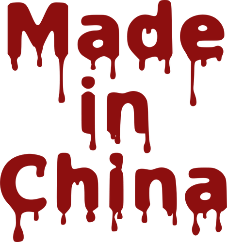 Hecho en China sangriento signo vector de la imagen