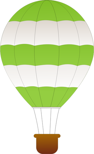 Poziome zielone i białe paski gorącym powietrzem balon wektor clipart