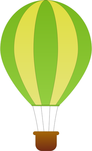 Gambar vektor balon udara panas garis vertikal hijau dan kuning