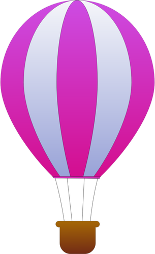 ऊर्ध्वाधर धारियों के पिंक और ग्रे गर्म हवा के गुब्बारे वेक्टर छवि