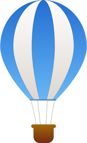 垂直的蓝色和灰色条纹热空气气球矢量图形