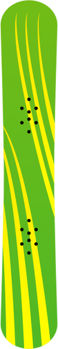 Green and yellow snowboard vector clip art