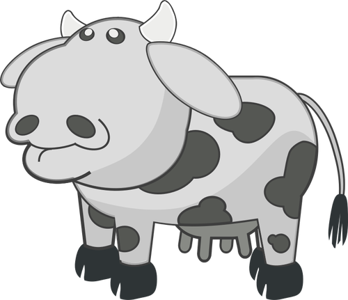 Vektor ClipArt grå ko med fläckar