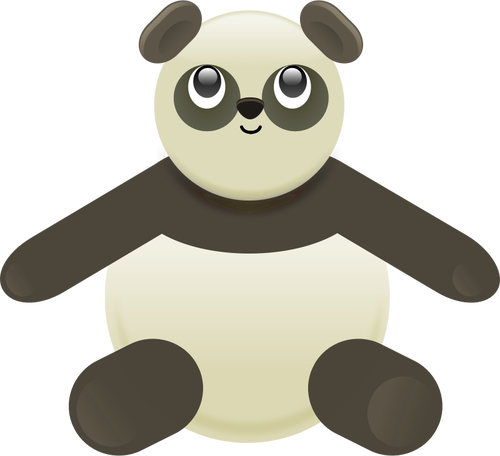 Gambar vektor mainan hitam dan abu-abu Panda
