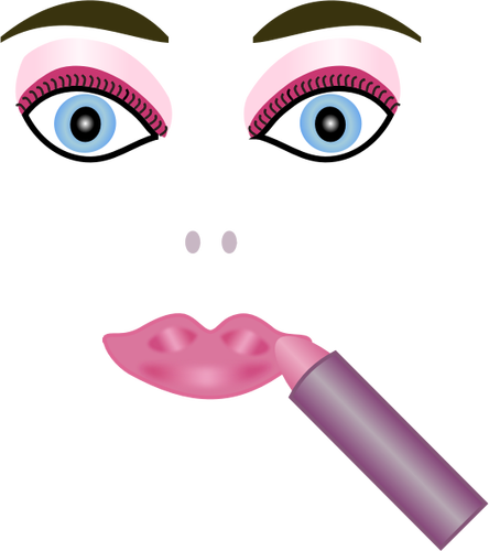 Vector Illustrasjon av kvinnens ansikt og lipstputtick