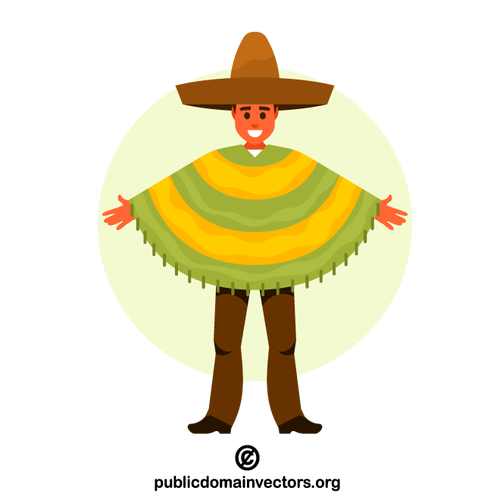 Bărbat îmbrăcat în haine mexicane