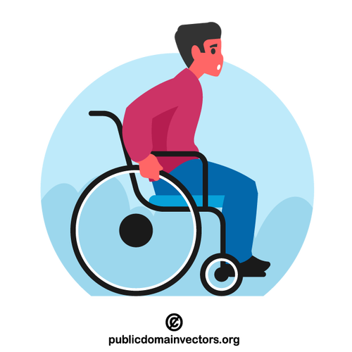 Человек в инвалидной коляске вектор