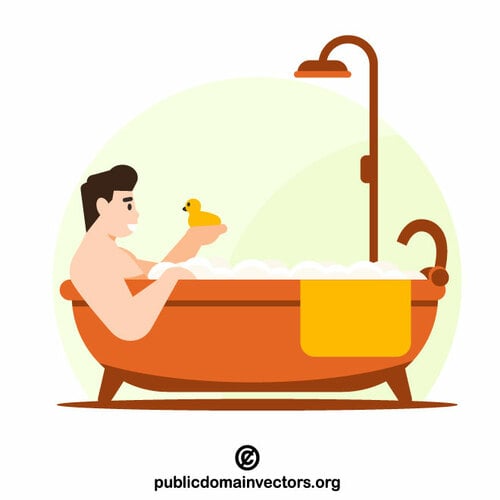 Man ontspannen in een badkuip
