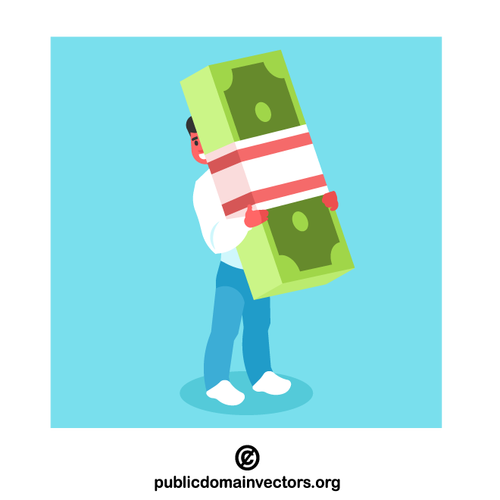 Man with a stack of money