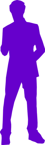 Muž v obleku fialové silueta Vektor Klipart