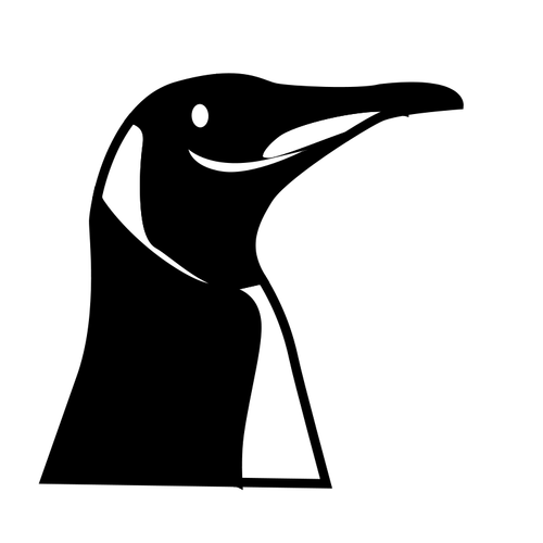 Linux maskot profil vektorový obrázek