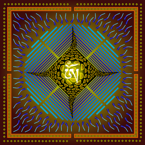 Mandala arabe avec tiger à motifs dessin vectoriel étoiles
