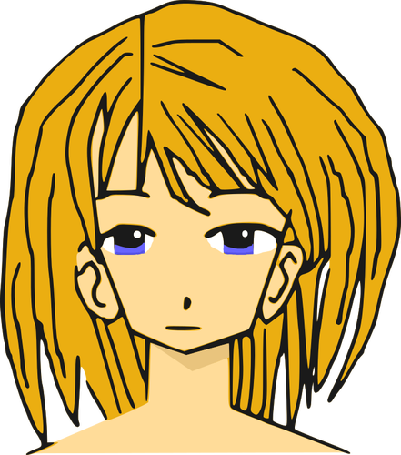 Pirang manga gadis vektor ilustrasi