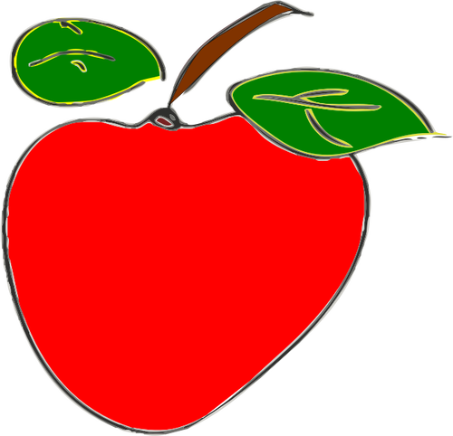 Ilustración vectorial de manzana en forma extraña