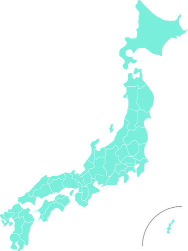 Blå kart over Japan