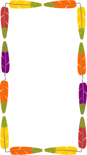 Kresba z rámu z barevné ptačí peří
