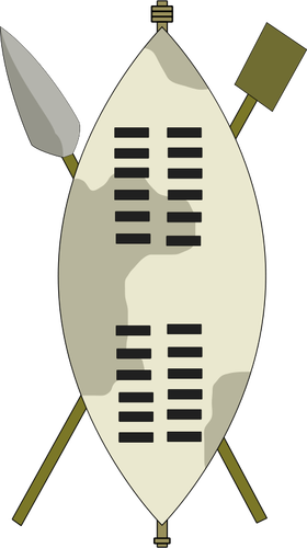 Vectorafbeelding van wapens van Zulu-krijger