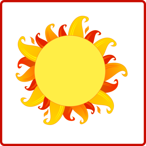 Ognisty słońce ikonę grafiki wektorowej