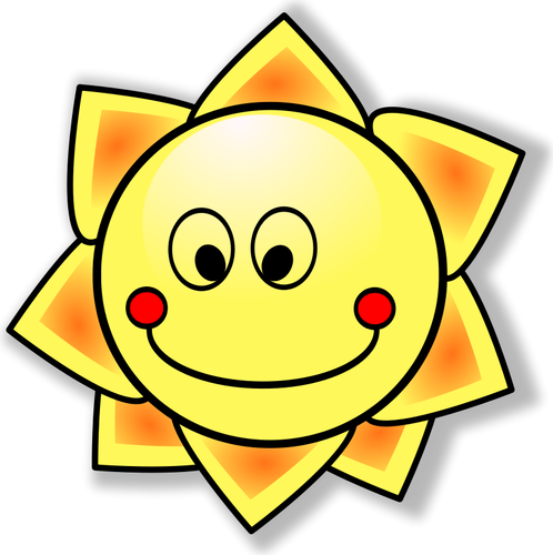 Imagen vectorial sol feliz