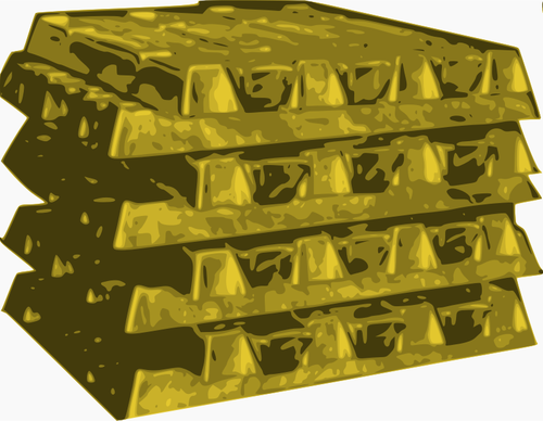 黄金のインゴットの山のベクトル画像